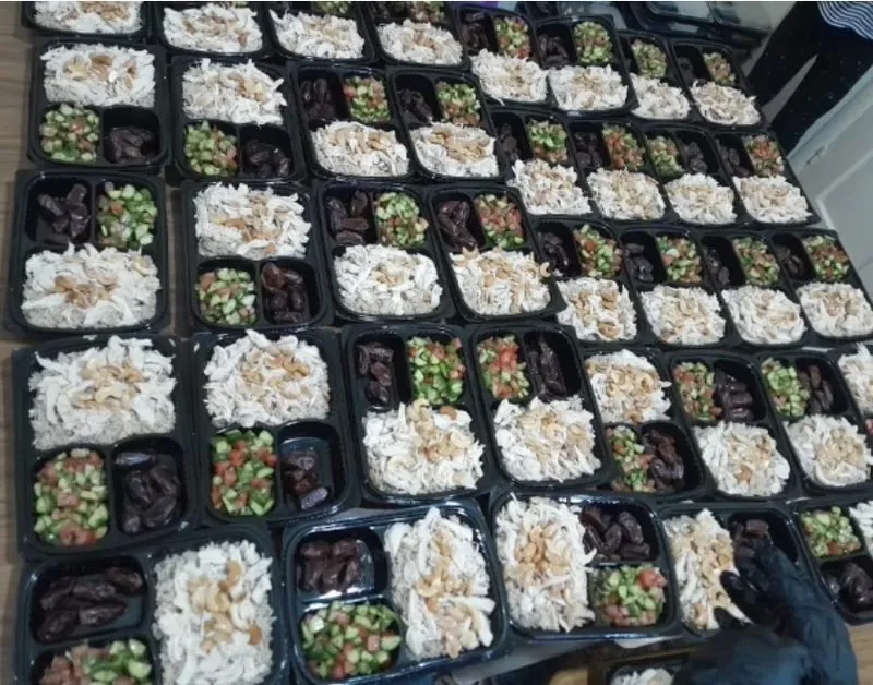 Emergency meals being prepared